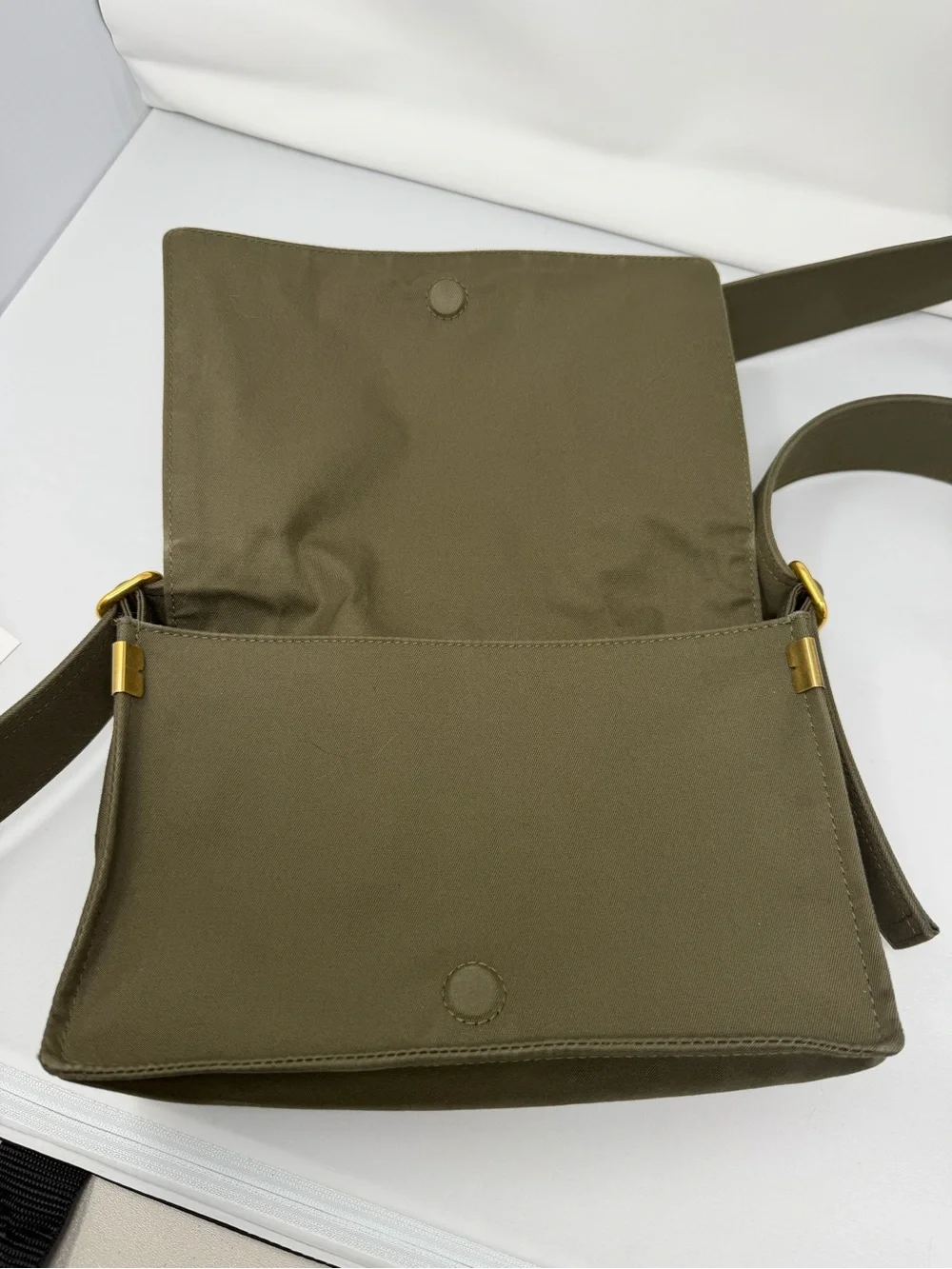 Burberry Canvas Trench Crossbody Bag in Olive